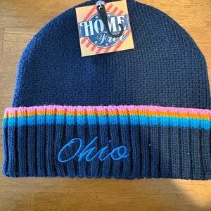 Ohio Beanie - Blue with Multicolor Stripes